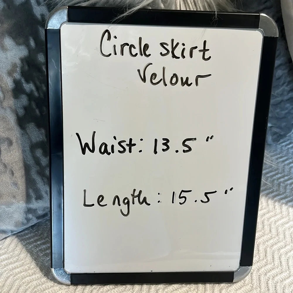 Comfy Soft Velour Olive Green Stretchy Circle Skirt Womens Medium